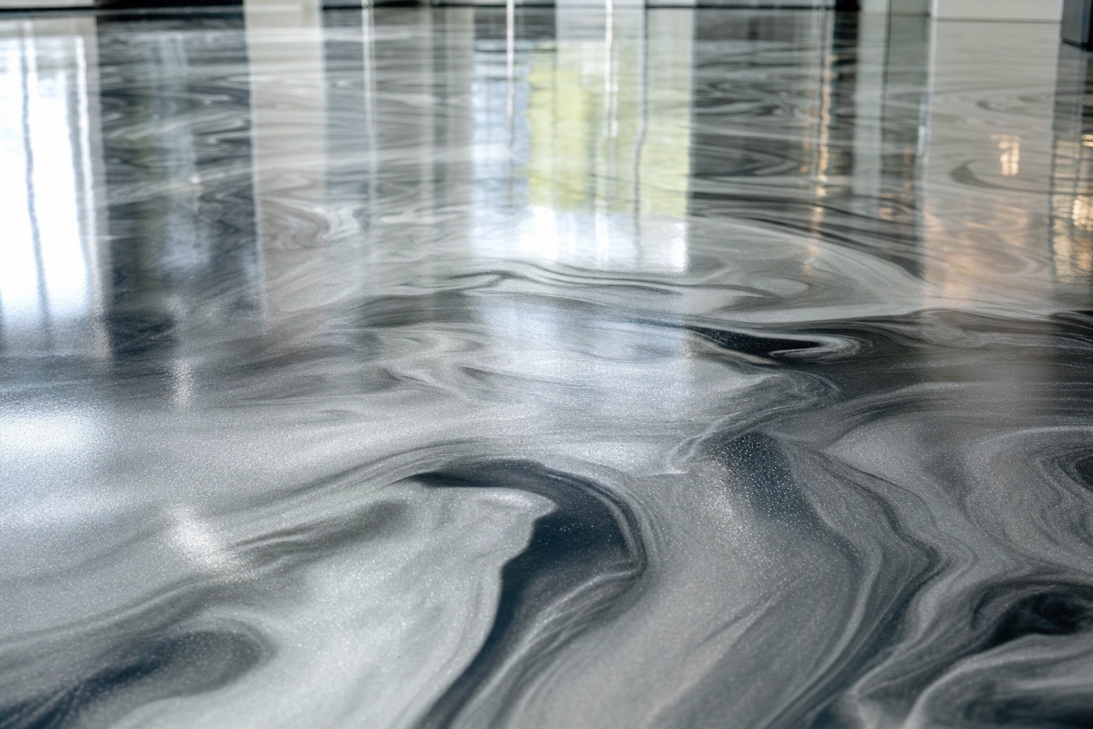 Metallic Epoxy floor finish by Naperville Painting & Epoxy Flooring